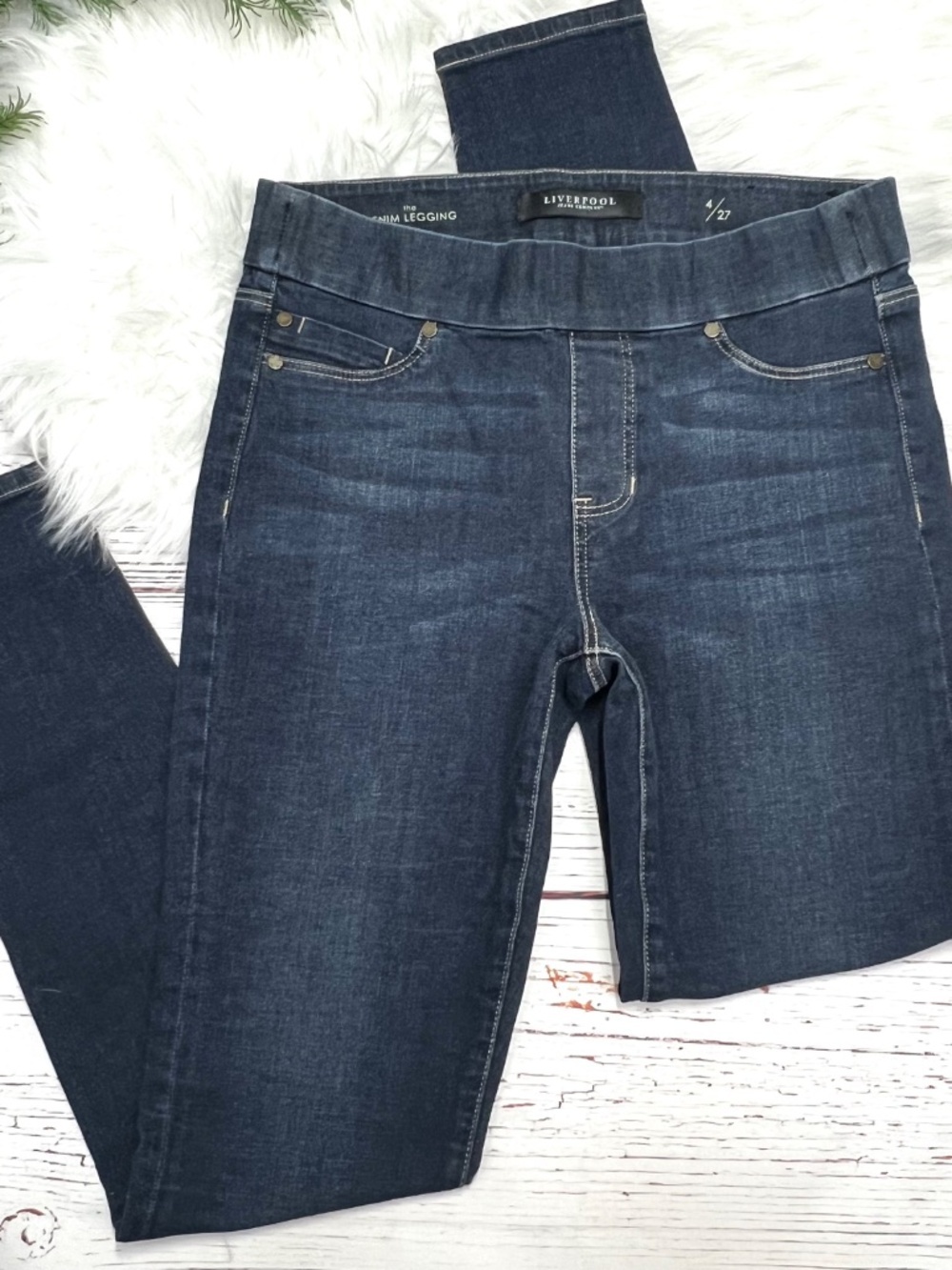 👖|•LIVERPOOL•| Stretch Pull-On Jeans The Denim Legging Size 4/27👖 - Picture 3 of 5